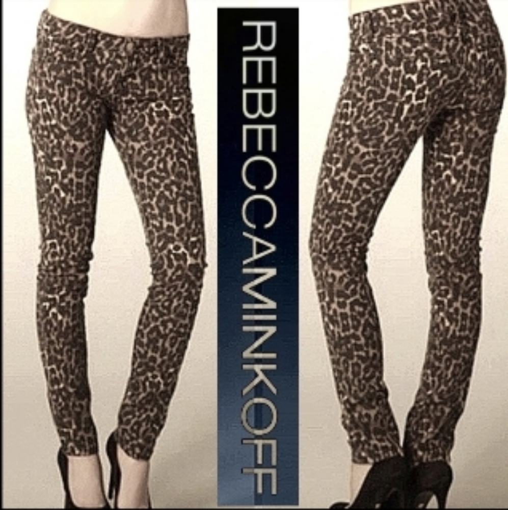 Rebecca Minkoff Thompson Low Rise Skinny Jeans Leopard Print - Size 2 NWT